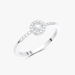 Klasyczny Pierścionek z Brylantami Biały - Venetia Jewels - 14K złoto z brylantami