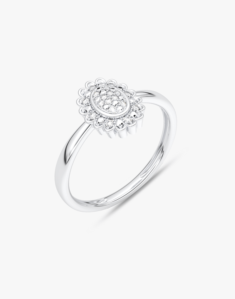 Królewski Pierścionek z Brylantami Biały - Venetia Jewels - 14K złoto z brylantami