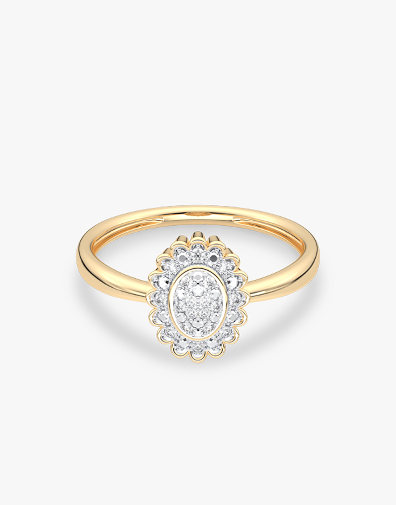 Królewski Pierścionek z Brylantami - Venetia Jewels - 14K złoto z brylantami