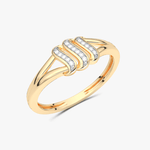 Falujący Pierścionek z Brylantami żółty - Venetia Jewels - 14K złoto z brylantami