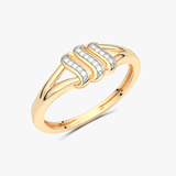 Falujący Pierścionek z Brylantami żółty - Venetia Jewels - 14K złoto z brylantami