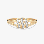 Falujący Pierścionek z Brylantami - Venetia Jewels - 14K złoto z brylantami