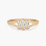 Falujący Pierścionek z Brylantami - Venetia Jewels - 14K złoto z brylantami