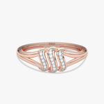 Falujący Pierścionek z Brylantami Różowy - Venetia Jewels - 14K złoto z brylantami