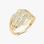 Klasyczny Koktajlowy Pierścionek żółty - Venetia Jewels - 14K złoto z brylantami