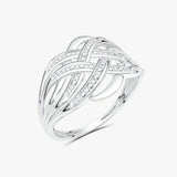 Klasyczny Koktajlowy Pierścionek Biały - Venetia Jewels - 14K złoto z brylantami