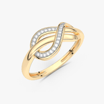 Pierścionek z Motywem Brylantowej Nieskończoności żółty - Venetia Jewels - 14K złoto z brylantami