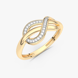 Pierścionek z Motywem Brylantowej Nieskończoności żółty - Venetia Jewels - 14K złoto z brylantami
