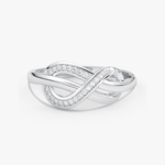 Pierścionek z Motywem Brylantowej Nieskończoności Biały - Venetia Jewels - 14K złoto z brylantami