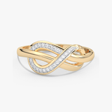 Pierścionek z Motywem Brylantowej Nieskończoności - Venetia Jewels - 14K złoto z brylantami