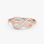 Pierścionek z Motywem Brylantowej Nieskończoności Różowy - Venetia Jewels - 14K złoto z brylantami