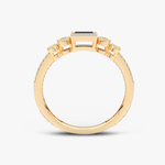 Klasyczny Szafirowy Pierścionek z Brylantowymi Okręgami - Venetia Jewels - 14K złoto z brylantami