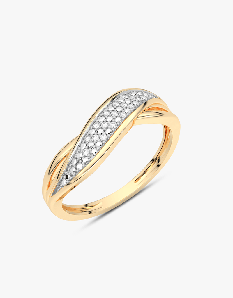 Elegancki pierścionek z brylantami 14k w złotej oprawie, idealny na specjalne okazje