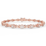 Bransoletka infinity z brylantami w różowym złocie, elegancka i klasyczna biżuteria od Venetia Jewels