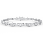 Elegancka bransoletka infinity z brylantami od Venetia Jewels z misternym splotem i błyszczącymi kamieniami