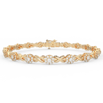 Elegancka bransoletka infinity z brylantami od Venetia Jewels w złotym wykończeniu.