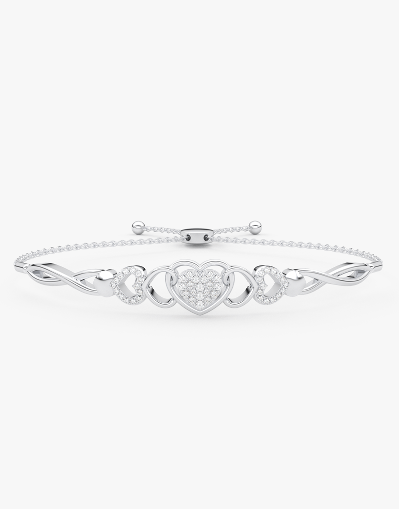 Bransoletka z brylantem serce od Venetia Jewels w stylowym, eleganckim wzorze ze srebrem