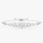 Bransoletka z brylantem serce od Venetia Jewels w stylowym, eleganckim wzorze ze srebrem