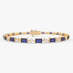 Elegancka bransoletka z szafirem i brylantami od Venetia Jewels w złotej oprawie