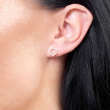 Damskie brylantowe kolczyki sztyfty w kształcie heksagonu od Venetia Jewels