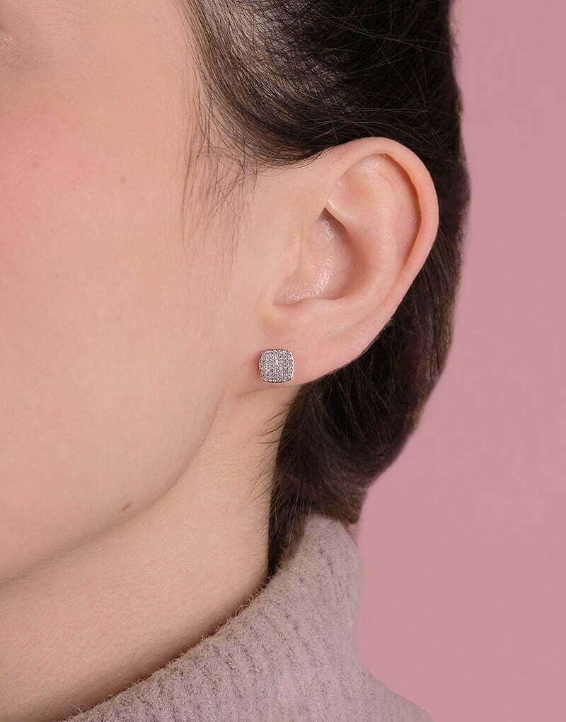 Kwadratowe Kolczyki Z Brylantami od Venetia Jewels w eleganckim stylu