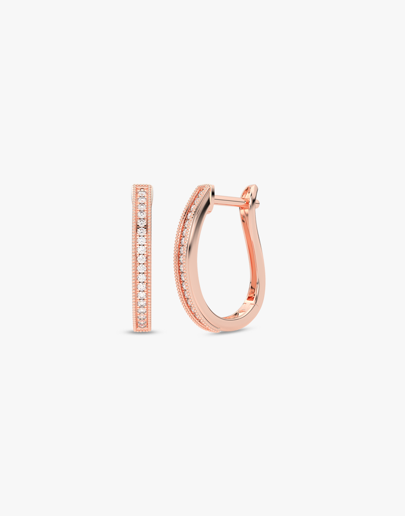 Różowe złote kolczyki z brylantami od Venetia Jewels, elegancki design na każdą okazję