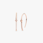 Złote kolczyki z brylantami w kształcie prostokątnych wstawek od Venetia Jewels