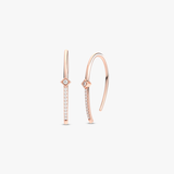 Złote kolczyki z brylantami w kształcie prostokątnych wstawek od Venetia Jewels