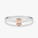 Elegancki pierścionek z morganitem i brylantami od Venetia Jewels w srebrnej oprawie