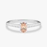 Elegancki pierścionek z morganitem i brylantami od Venetia Jewels w srebrnej oprawie