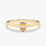 Elegancki pierścionek z morganitem i brylantami od Venetia Jewels w złotej oprawie