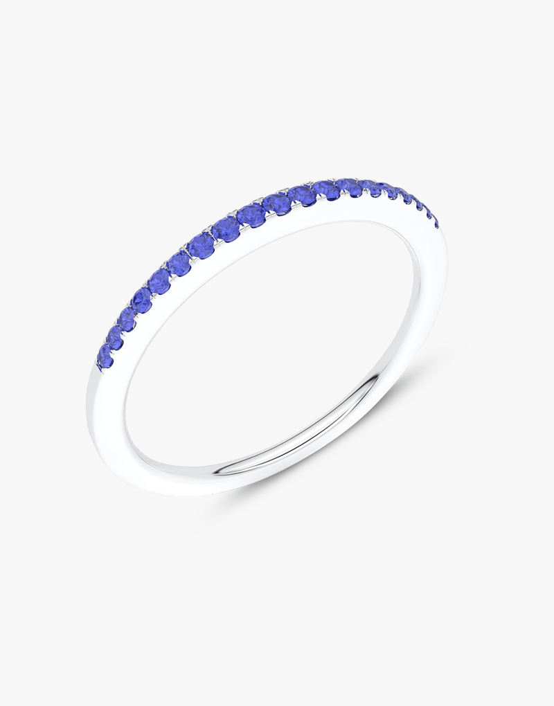 Elegancki pierścionek z niebieskim szafirem na srebrnej obrączce od Venetia Jewels