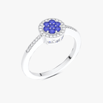 Pierścionek z szafirem i diamentami od Venetia Jewels w eleganckim designie