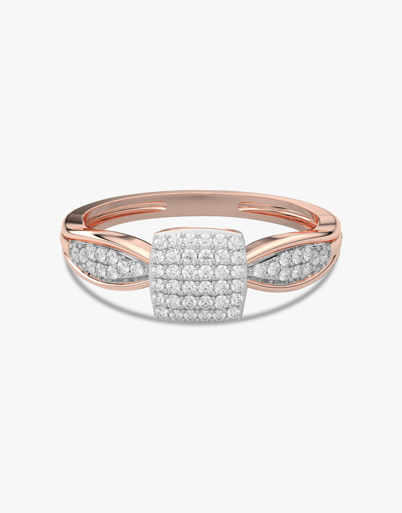 Pierścionek Venetia Jewels VCR-13000 z diamentami w białym i różowym złocie