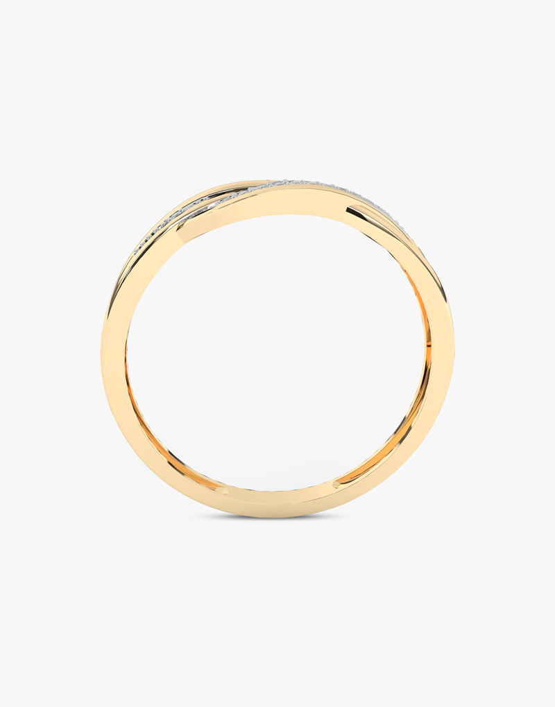 Złoty spleciony pierścionek z brylantami elegancki dodatek do biżuterii od Venetia Jewels