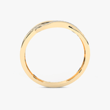 Złoty spleciony pierścionek z brylantami elegancki dodatek do biżuterii od Venetia Jewels