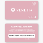 Różowa karta podarunkowa na biżuterię o wartości 500 zł od Venetia Jewels