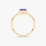 Pierścionek vintage z tanzanitem i brylantami z żółtego złota, elegancka biżuteria dla koneserów