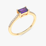 Złoty pierścionek vintage z tanzanitem i brylantami, elegancki dodatek do biżuterii