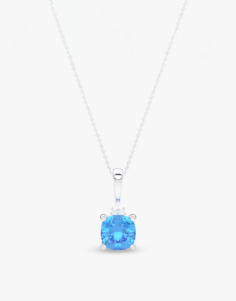 Wisiorek z niebieskim topazem w eleganckiej oprawie z srebra, idealny na wyjątkowe okazje