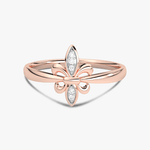 Złoty pierścionek motyl z subtelnym wzorem i diamentowym wykończeniem od Venetia Jewels