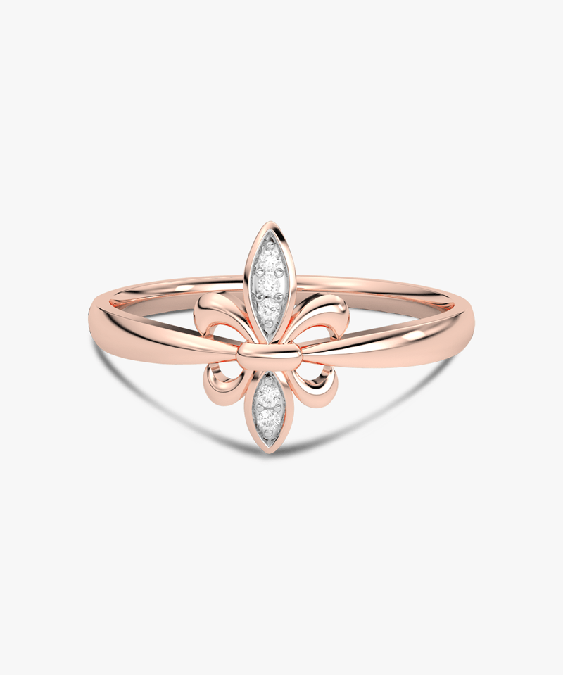 Złoty pierścionek motyl z subtelnym wzorem i diamentowym wykończeniem od Venetia Jewels