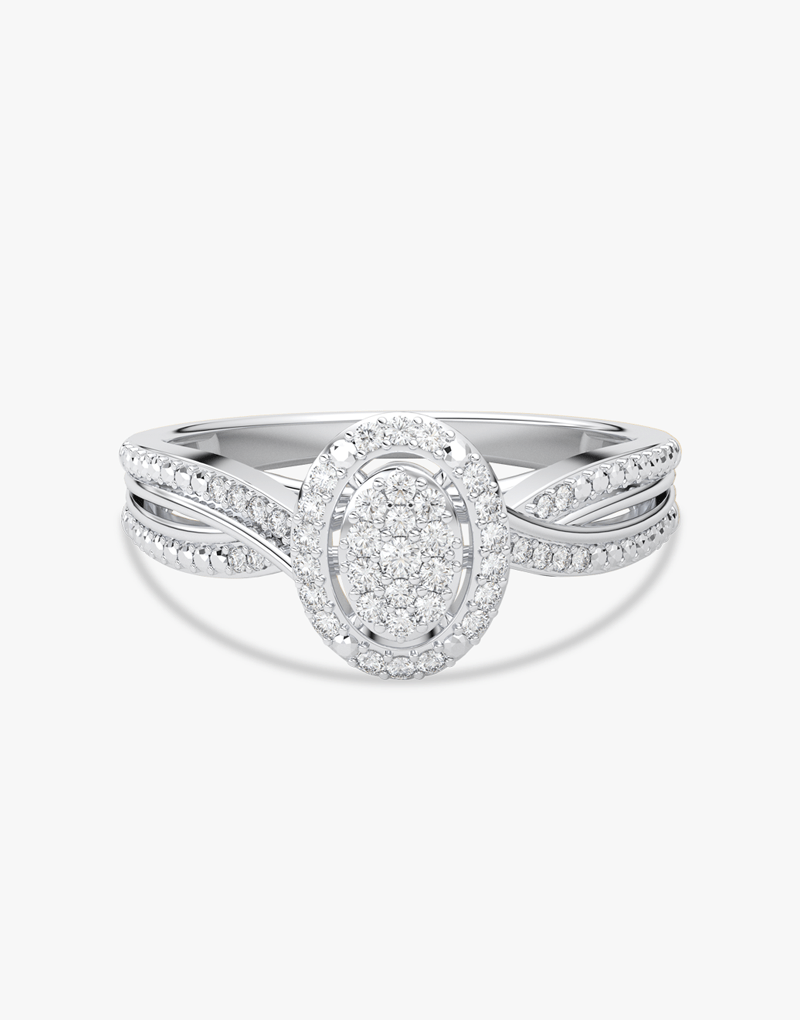 Złoty Pierścionek z Brylantami o eleganckim wzorze i wyszukanym blasku