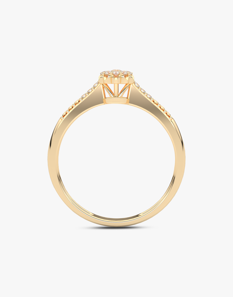 Złoty pierścionek z brylantami od Venetia Jewels z eleganckim wykończeniem i delikatnymi detalami