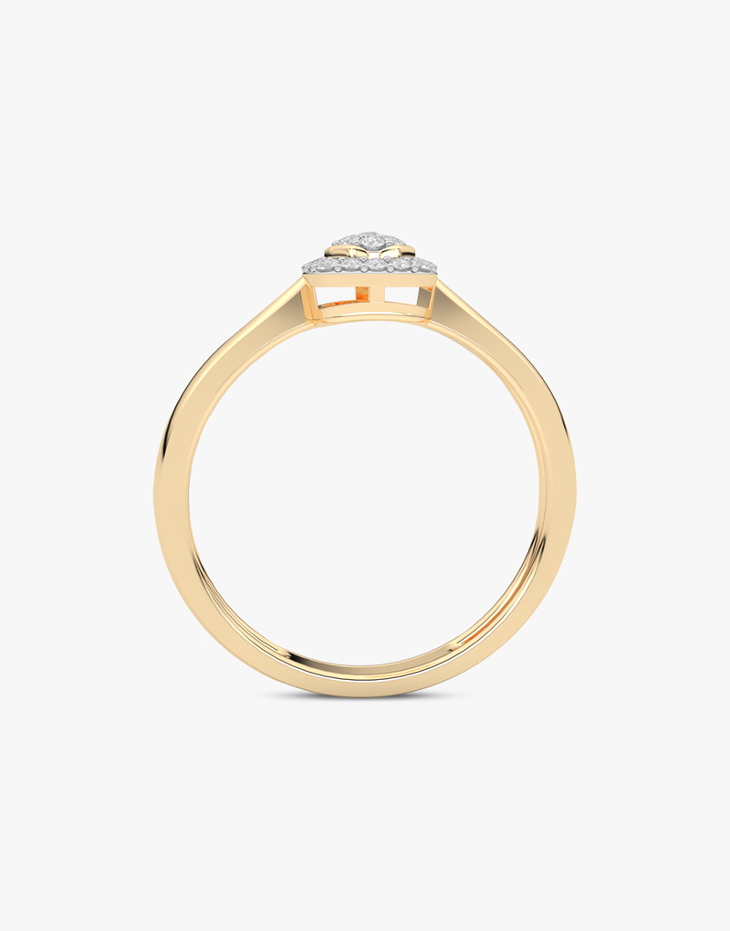 Złoty pierścionek z brylantami o eleganckim designie, idealny na specjalne okazje