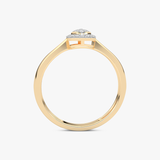 Złoty pierścionek z brylantami o eleganckim designie, idealny na specjalne okazje