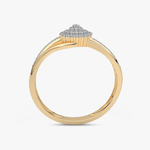 Złoty pierścionek z brylantami o wyjątkowym designie z eleganckim wykończeniem