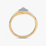 Złoty pierścionek z brylantami o wyjątkowym designie z eleganckim wykończeniem