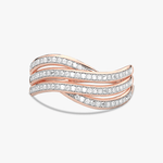 Zapięcie złotego pierścionka z brylantami w falistym wzorze od Venetia Jewels