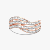 Zapięcie złotego pierścionka z brylantami w falistym wzorze od Venetia Jewels